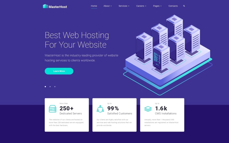 MasterHost - Хостинг багатосторінкового чистого HTML Bootstrap шаблон веб-сайту
