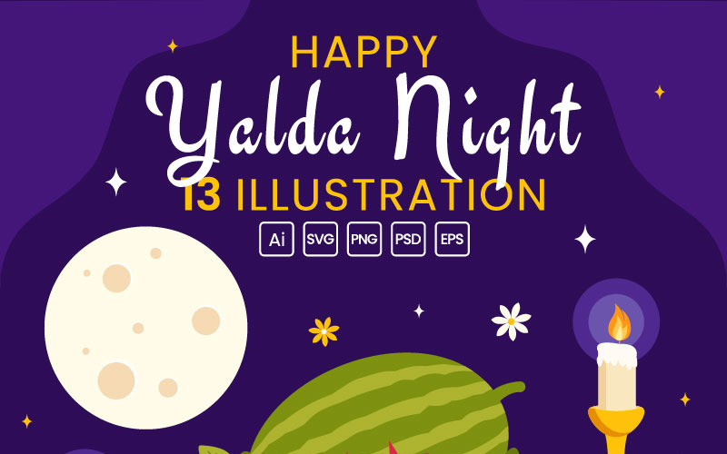 13 Fröhliche Yalda-Nacht-Illustration