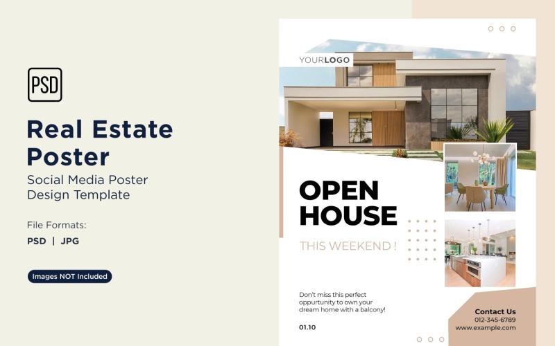 Modello di progettazione di post di poster per social media immobiliari 03