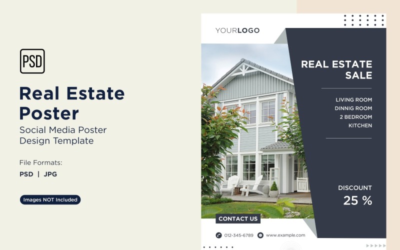Modello di progettazione di post di poster per social media immobiliari 07