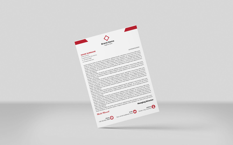 Papier à en-tête d'entreprise - Nouveau modèle d'identité d'entreprise