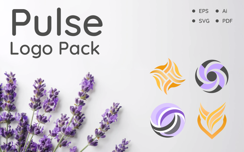 Pulse – Minimalistisk abstrakt logotyppaket