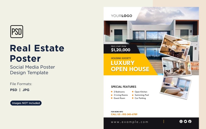 Designvorlage für Social-Media-Poster zum Thema Immobilien 100