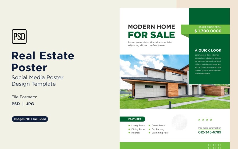 Designvorlage für Social-Media-Poster zum Thema Immobilien 94