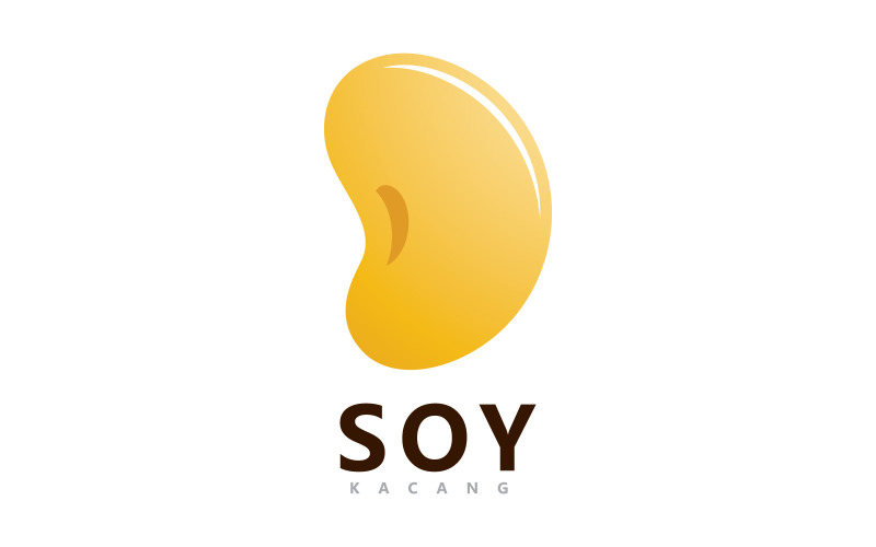 Modèle de conception de logo vectoriel de soja. Illustration vectorielle simple d'aliments sains V11