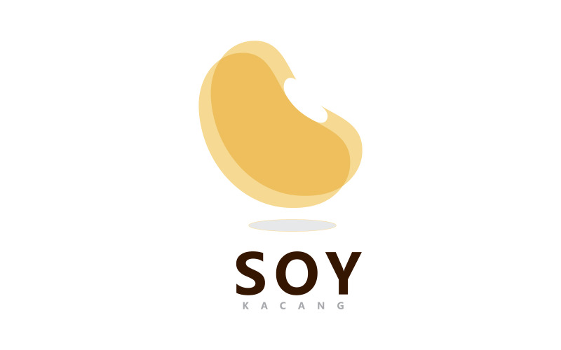 Modello di progettazione del logo vettoriale di soia. Illustrazione vettoriale semplice di cibo sano V7