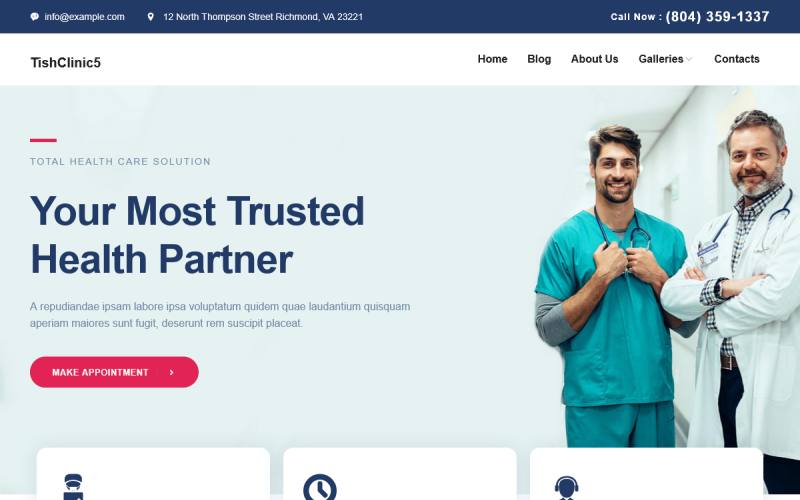 TishClinic5 – тема WordPress для медичної клініки