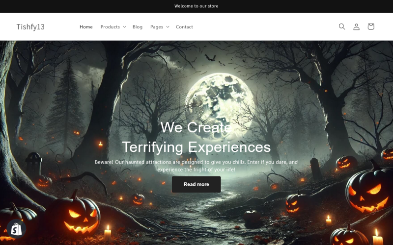 Tishfy13 Halloween Shopify theme TemplateMonster
