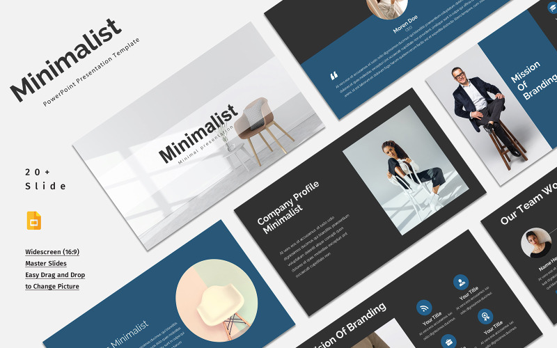 Minimalistyczny szablon Google Slide dla firm