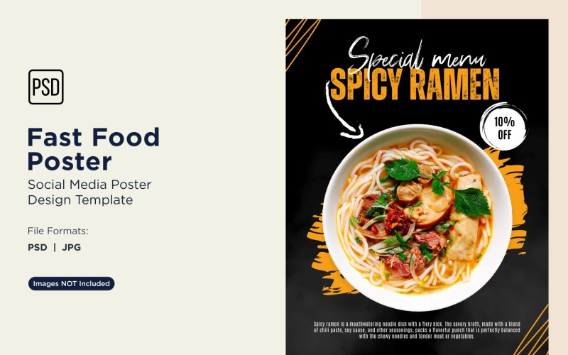 Modello di progettazione di poster per post sui social media di fast food 11