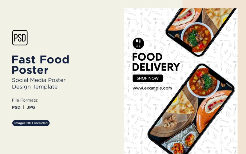 Modello di progettazione di poster per post sui social media di fast food 82