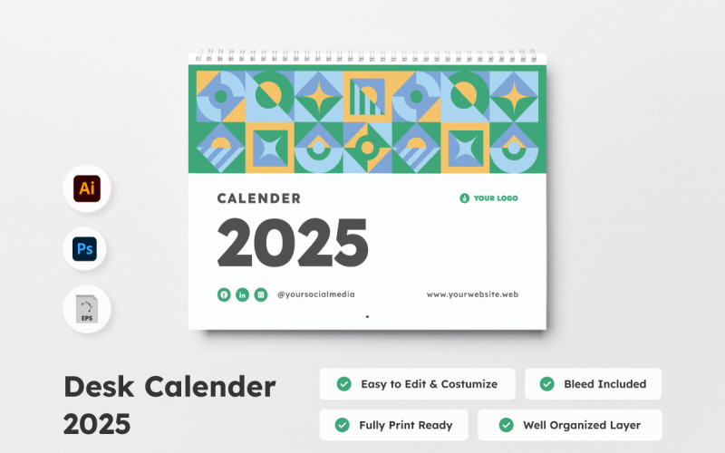 Skrivbordskalender 2025 Design V1