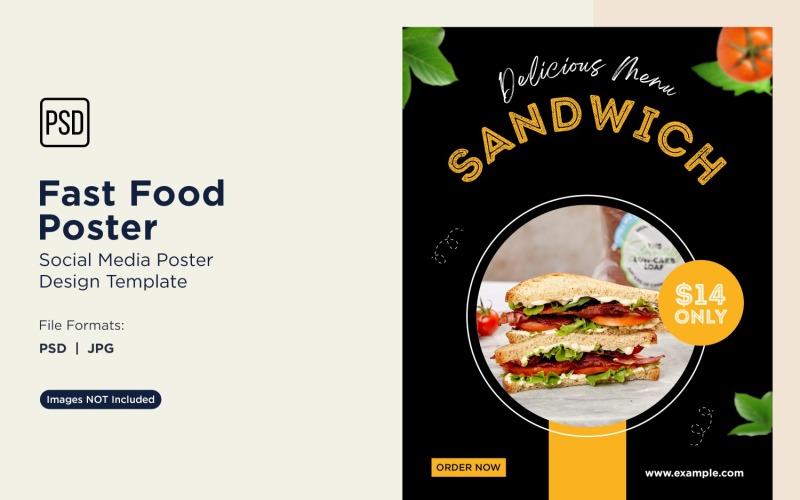 Modello di progettazione di poster per post sui social media di fast food 68