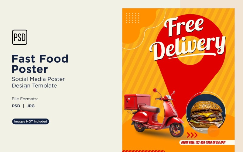 Modello di progettazione di poster per post sui social media di fast food 84