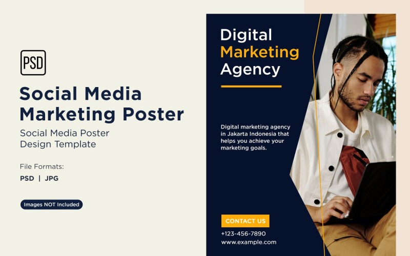 Moderne und einfache Social Media Marketing Poster Design-Vorlage 12