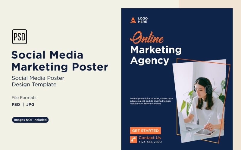 Nowoczesny i prosty szablon projektu plakatu do marketingu w mediach społecznościowych 07