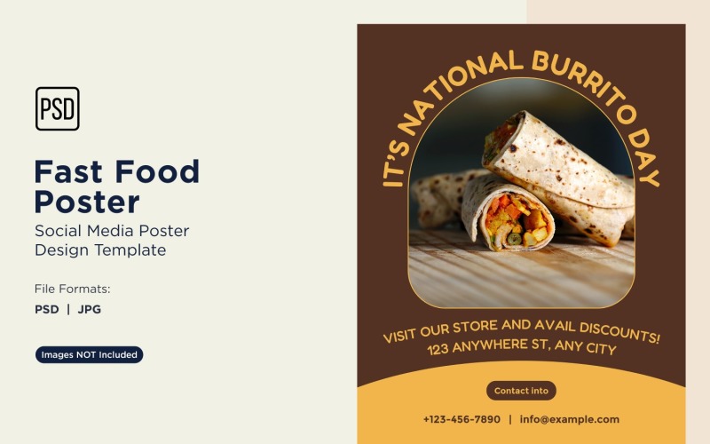 Szablon projektu plakatu do postów w mediach społecznościowych Fast Food 62