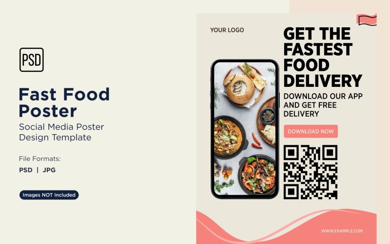 Szablon projektu plakatu do postów w mediach społecznościowych Fast Food 92