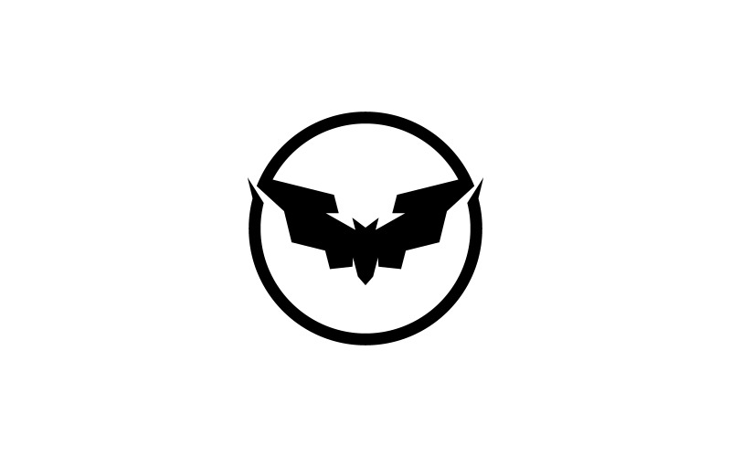 Ilustração vetorial do modelo de logotipo do morcego V16