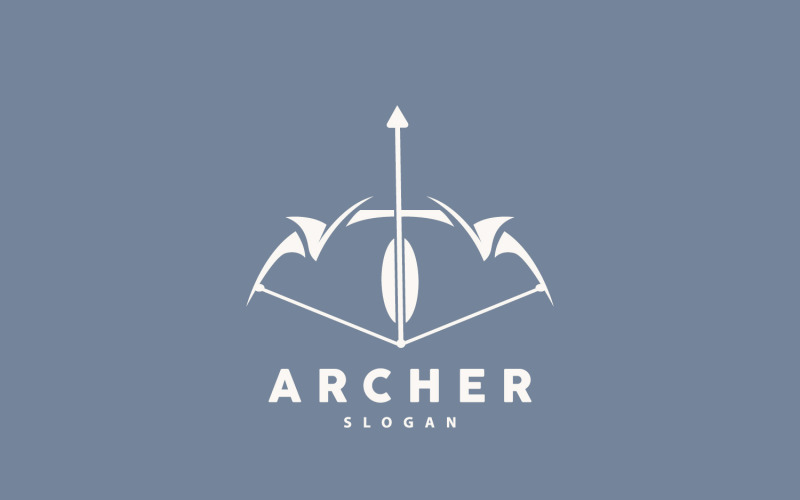 Archer Logo Bågskytte Arrow Vector Design V1