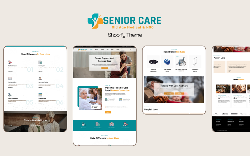 Assistenza agli anziani - Tema Shopify per assistenza agli anziani e servizi medici