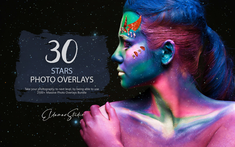 30 estrelas sobreposições de fotos e efeitos