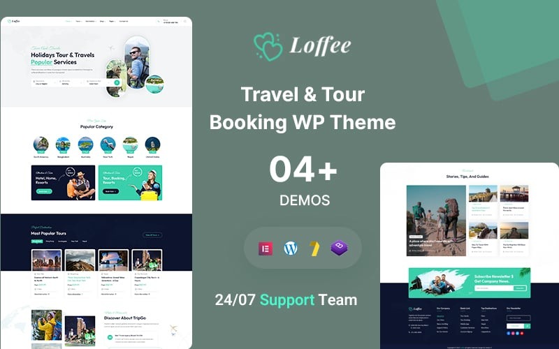 Loffee - 旅行和旅游预订代理 WordPress 主题