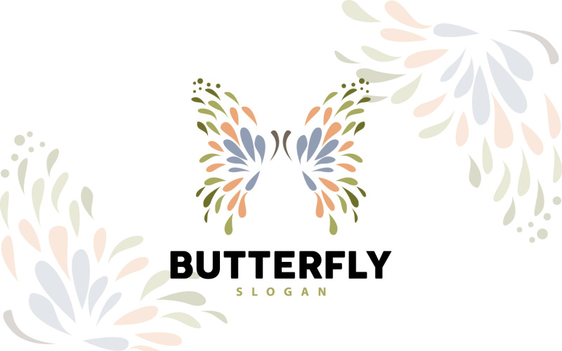Logo a farfalla Design Bellissimo animale volante V1