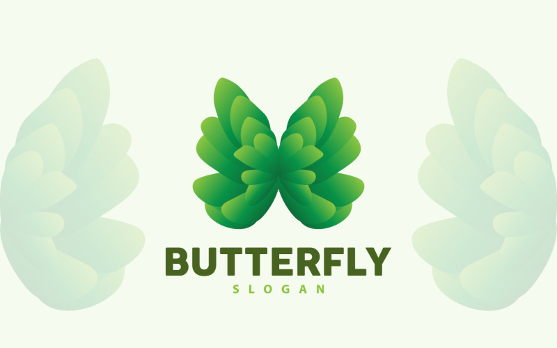 Logo a farfalla Design Bellissimo animale volante V3