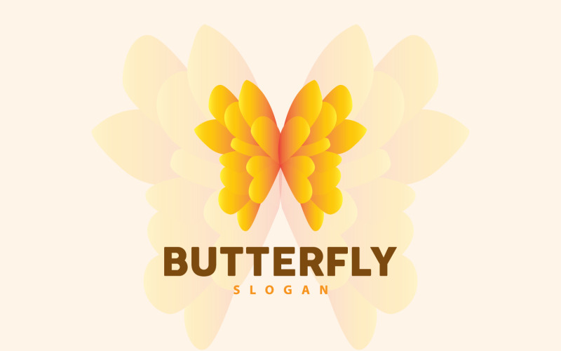 Logo a farfalla Design Bellissimo animale volante V4