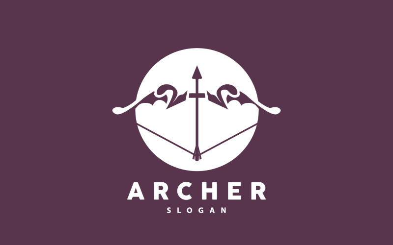 Логотип Archer Archery Arrow Arrow Vector Design V10