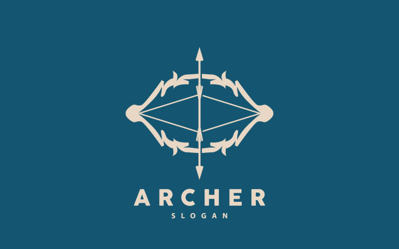 Логотип Archer. Векторный дизайн стрелы для стрельбы из лука V8