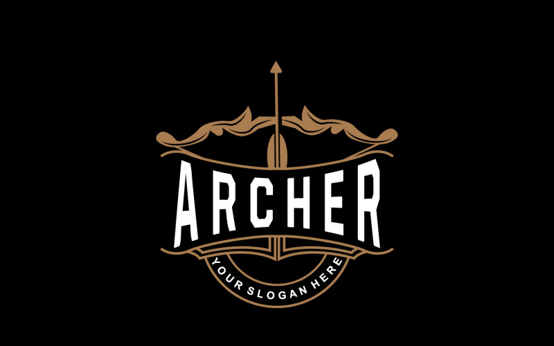 Archer Logo Bågskytte Arrow Vector Design V20