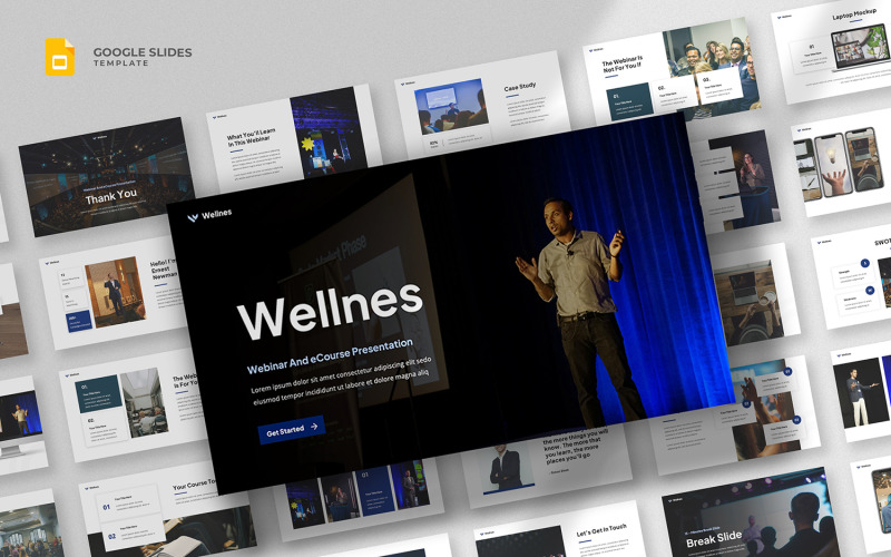 Bien-être - Modèle de diapositives Google pour webinaires et cours en ligne