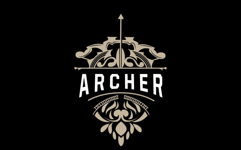 Logo d'archer, conception vectorielle de flèche de tir à l'arc V18