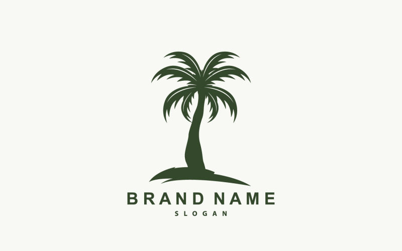 Logo de palmier plage vecteur été v1