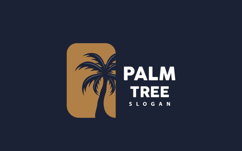 Logo de palmier plage vecteur été v3