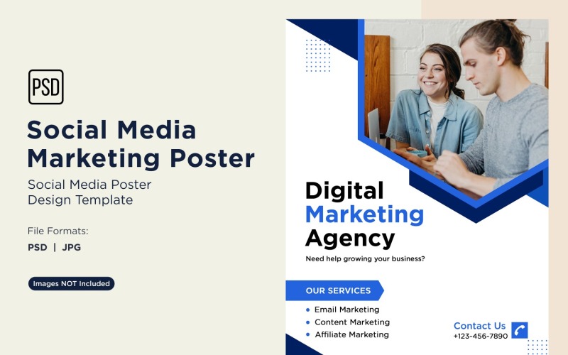 Moderne und einfache Social Media Marketing Poster Design Vorlage 57