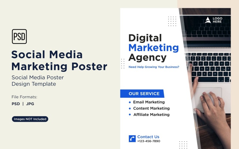 Moderne und einfache Social Media Marketing Poster Design Vorlage 74