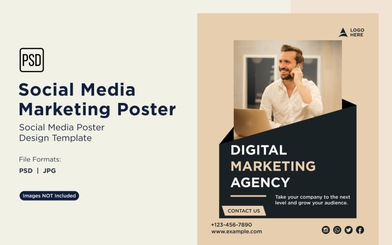 Moderne und einfache Social Media Marketing Poster Design Vorlage 81