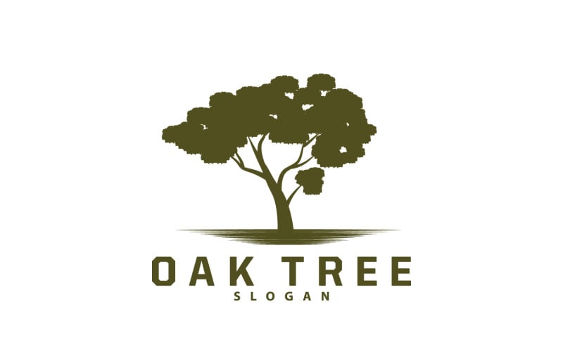 Oak Tree Logo Nature Tree Plant Vector V4