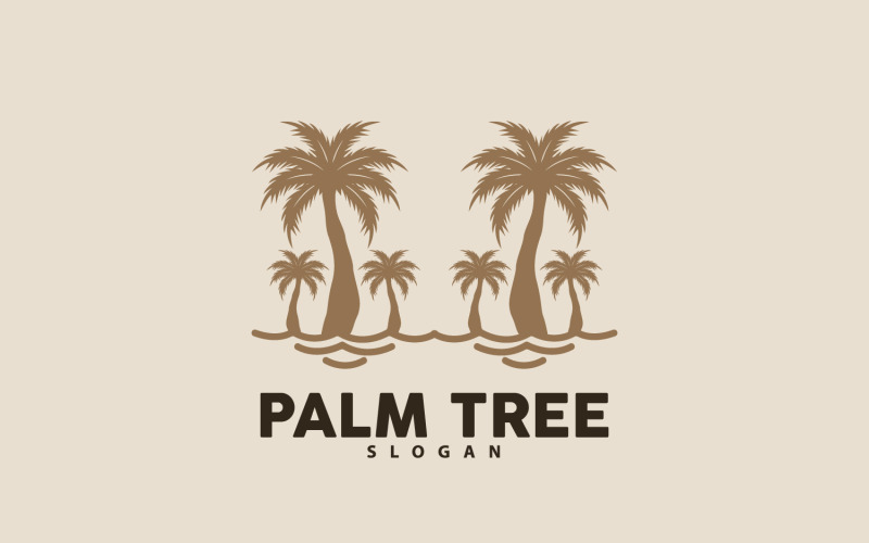 Palmboom Logo Strand Vector Zomer V14