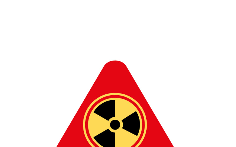 Icono radiactivo. Zona radiactiva. Icono de peligro nuclear.