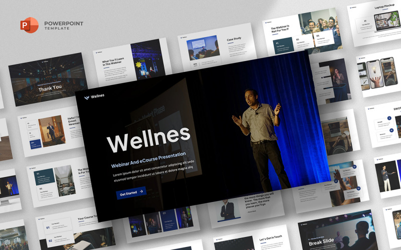 Wellnes - 网络研讨会和电子课程 Powerpoint 模板