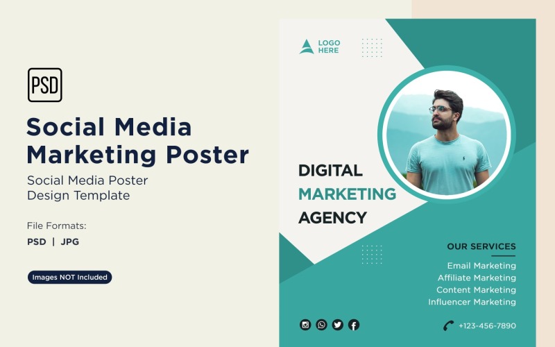 Modello di design per poster di marketing sui social media moderno e semplice 97