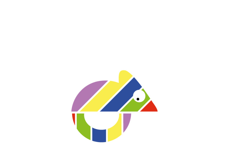 Conception de logo d'art en ligne caméléon.