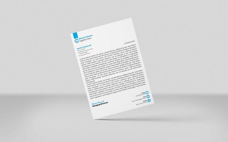 Modèle de conception d'identité de papier à en-tête créatif et d'entreprise de style minimaliste