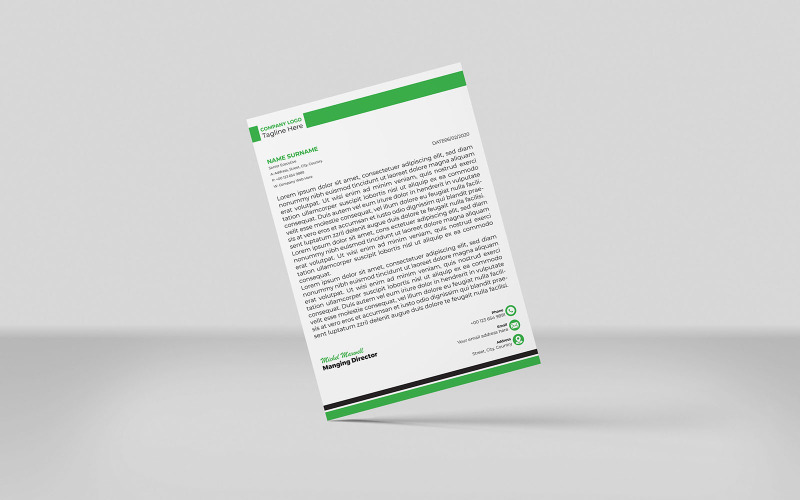 Papel timbrado criativo Papel timbrado corporativo Modelo de identidade Design Estilo minimalista