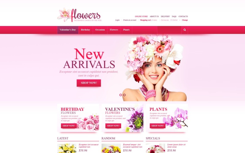 Modello VirtueMart di fiori freschi