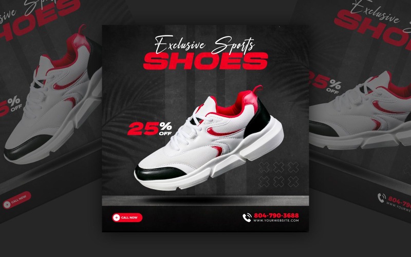 Modello di post sui social media per la vendita di scarpe